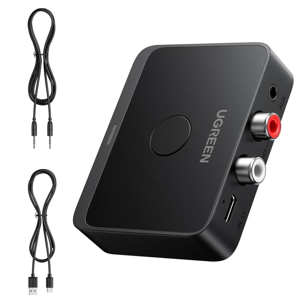 Adaptador de Audio Bluetooth 6.0 Hi-Res Receptor 2xRCA 3.5mm LDAC AAC y SBC Ugreen BT505 - 55545