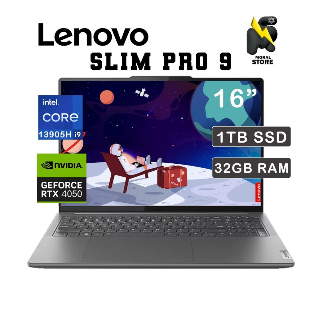 LAPTOP LENOVO SLIM PRO 9  INTEL CORE i9 - 13905H 32 GB RAM 1 TB SSD   RTX4050 6GB 16 LED TÁCTIL