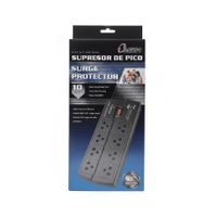 Supresor de Picos Omega 8 Tomas y 2 USB 220V 498844BK Negro
