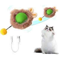 Juguete Inteligente para Gatos Pelota Interactiva con Felpa LED Recargable