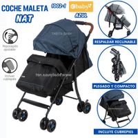 COCHE DE PASEO CON CUBREPIES NAT AZUL