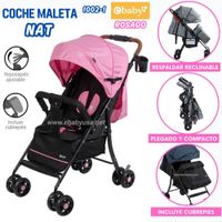 COCHE DE PASEO CON CUBREPIES NAT ROSADO