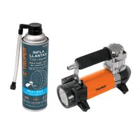 Sellador de Neumaticos Llanta 12oz Auto 10940 y Compresora de Aire 12v para Auto Infla 19999 Truper