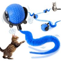 Juguete Inteligente para Gatos Pelota con Cola Larga Recargable Azul