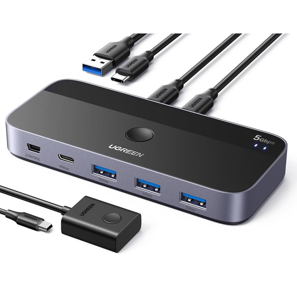 Switch Conmutador 2 PC a 4 USB-C USB-A 3.0, P & Play CM687 - 25098