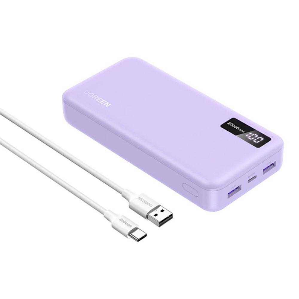 Power Bank Carga Rápida Pantalla 20000mAh Morado Ugreen PB312 65590B