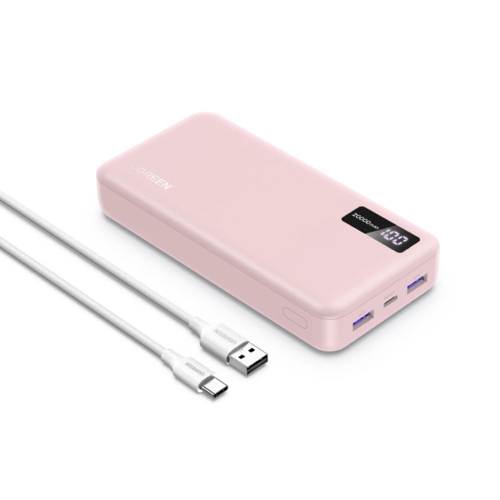 Power Bank Carga Rápida Pantalla 20000mAh Ugreen PB312 Rosa - 65589B