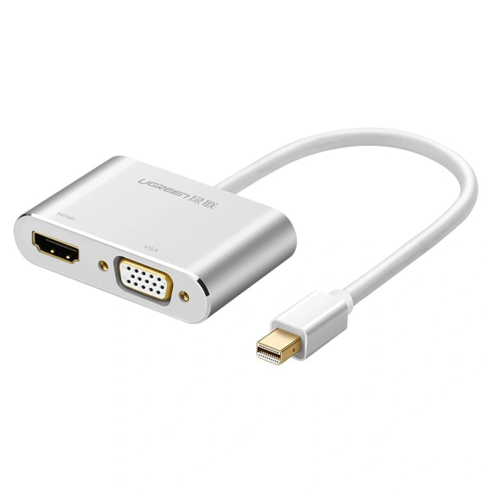 Adaptador Mini DP to HDMI + VGA Convertidor Silver MD115 - 20421