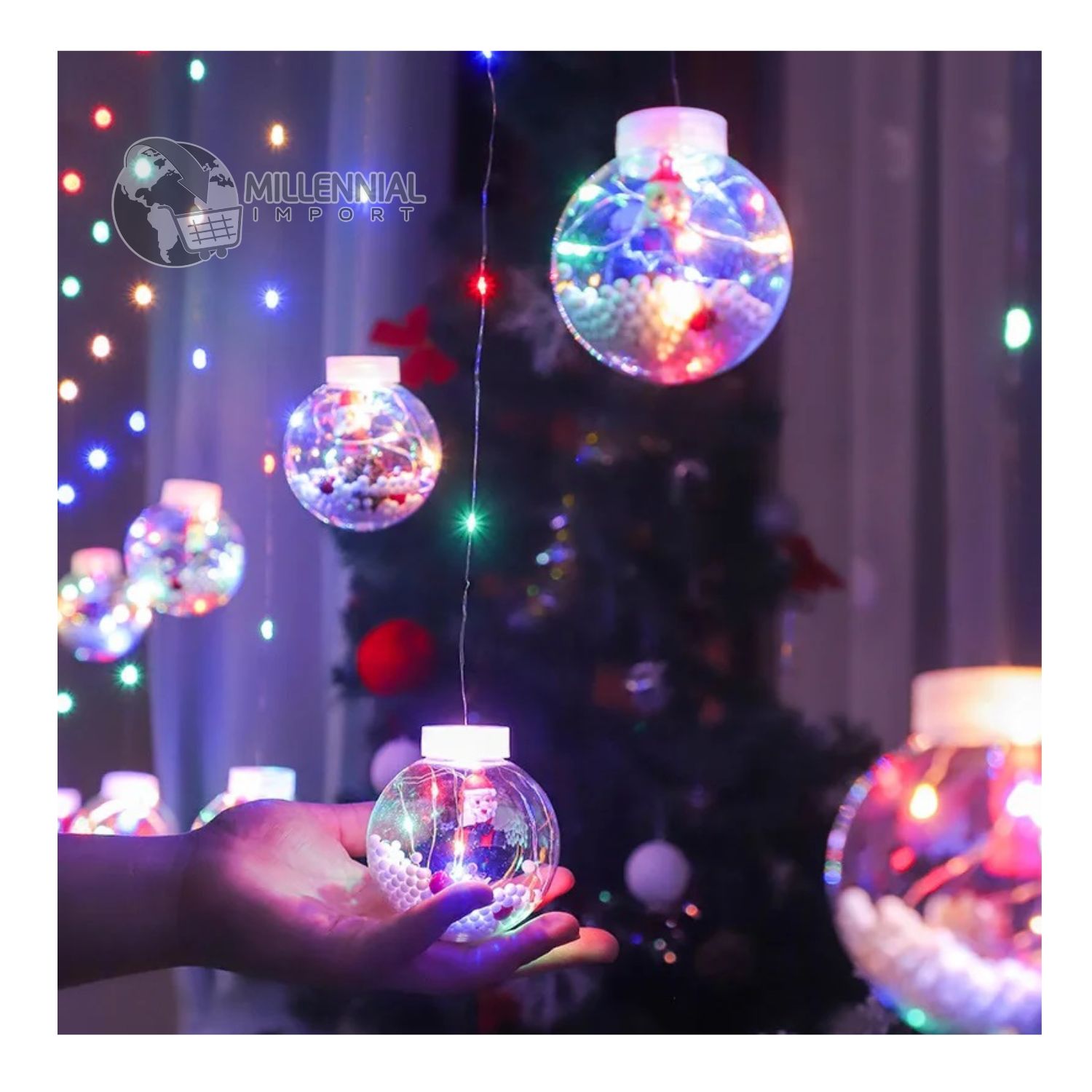 Luces de Navidad Led Guirnalda de Esferas Decoración Navidad Multicolor