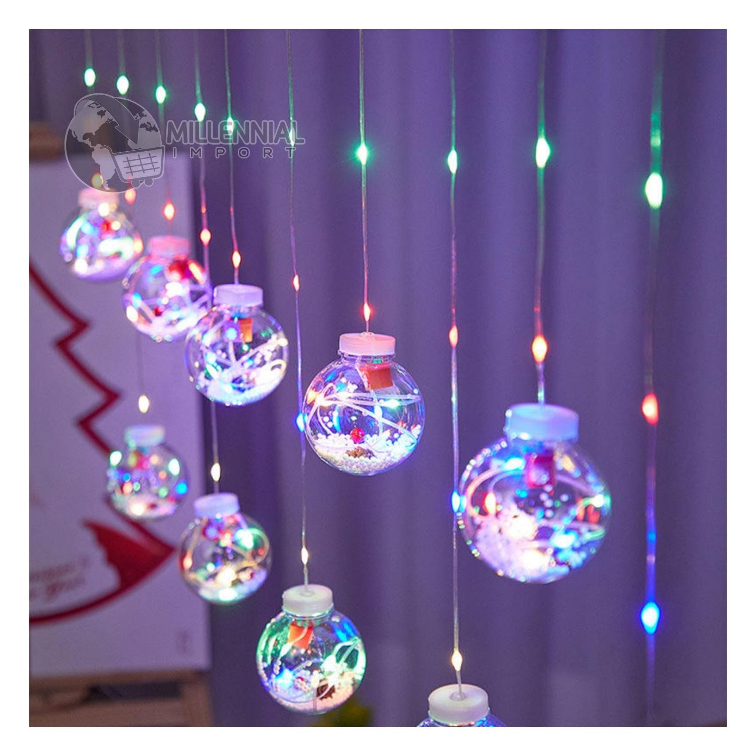 Guirnaldas Luz de Navidad Modelo Esfera de Navideña Luces Multicolor