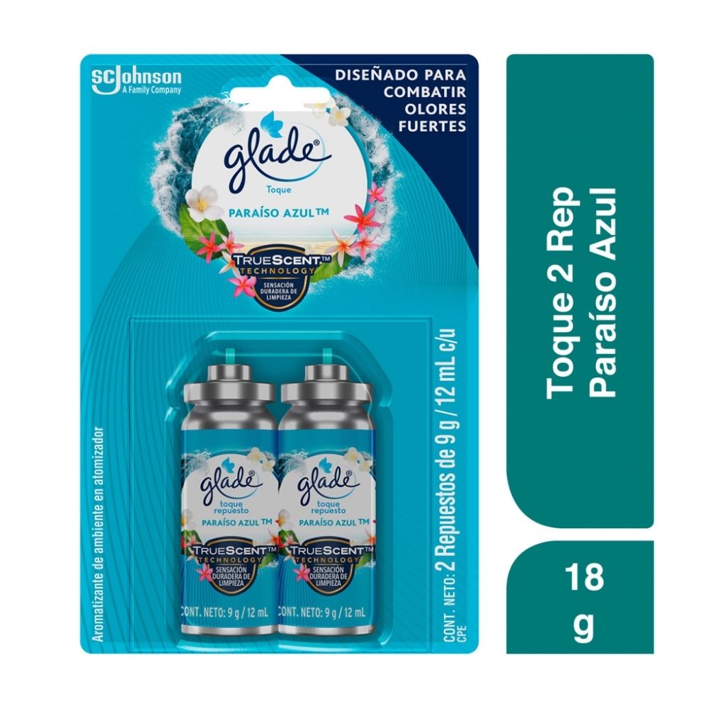 Ambientador Toque Glade Rpto Paraiso x 2 Unidades