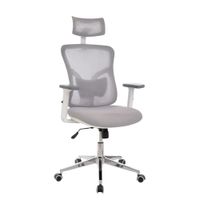 SILLA DE OFICINA PRESIDENCIAL ERGONÓMICA - FONE GRIS