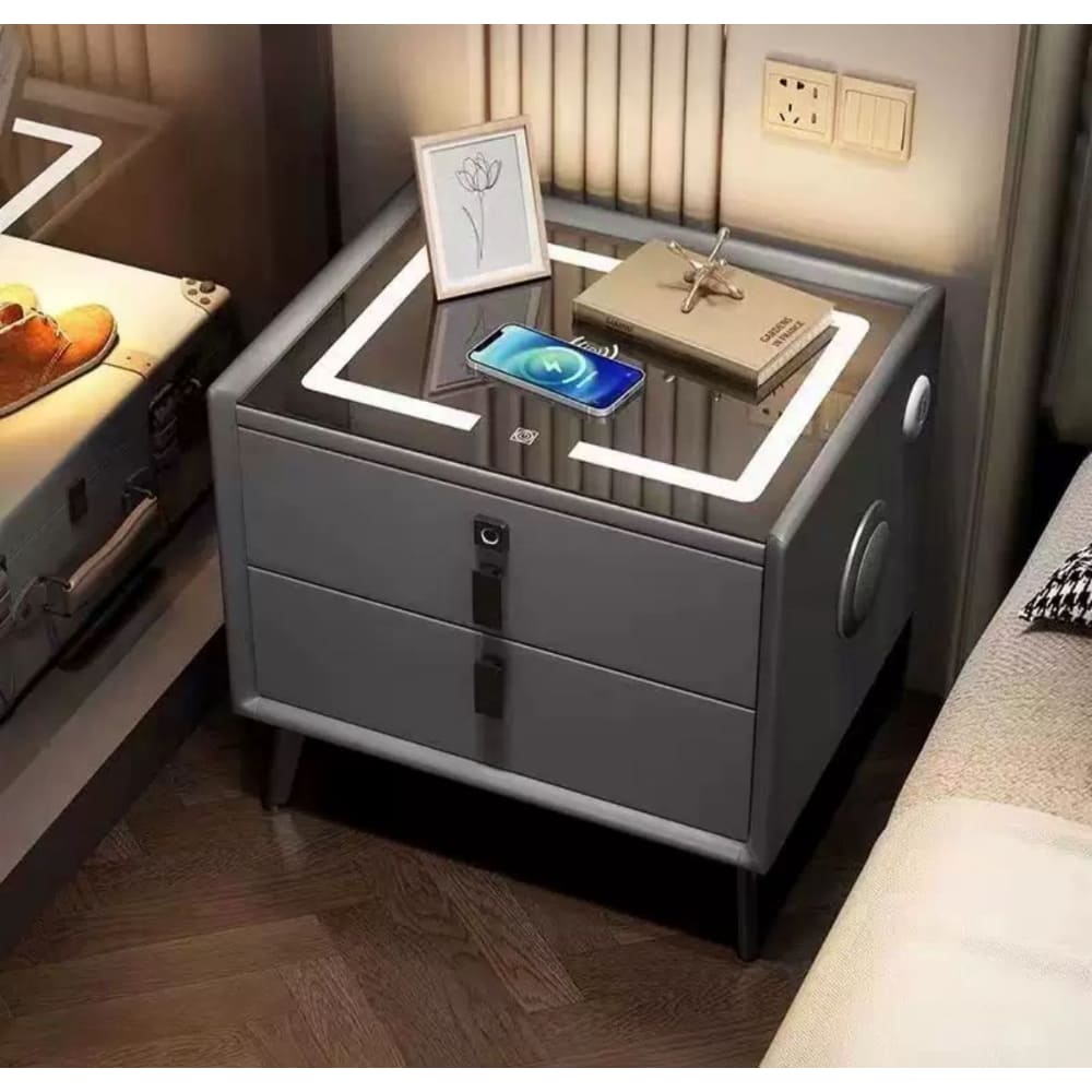 Velador Smart Mesa De Noche Moderna Parlante Bluetooth Carga Inalambrica