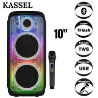 Parlante Torre Portátil Kassel K2103 02 Boufer de 10 Pulgadas Luces RGB