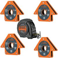 Kit wincha magnética, Escuadra magnética para soldar, 22 Kg, 4 piezas
