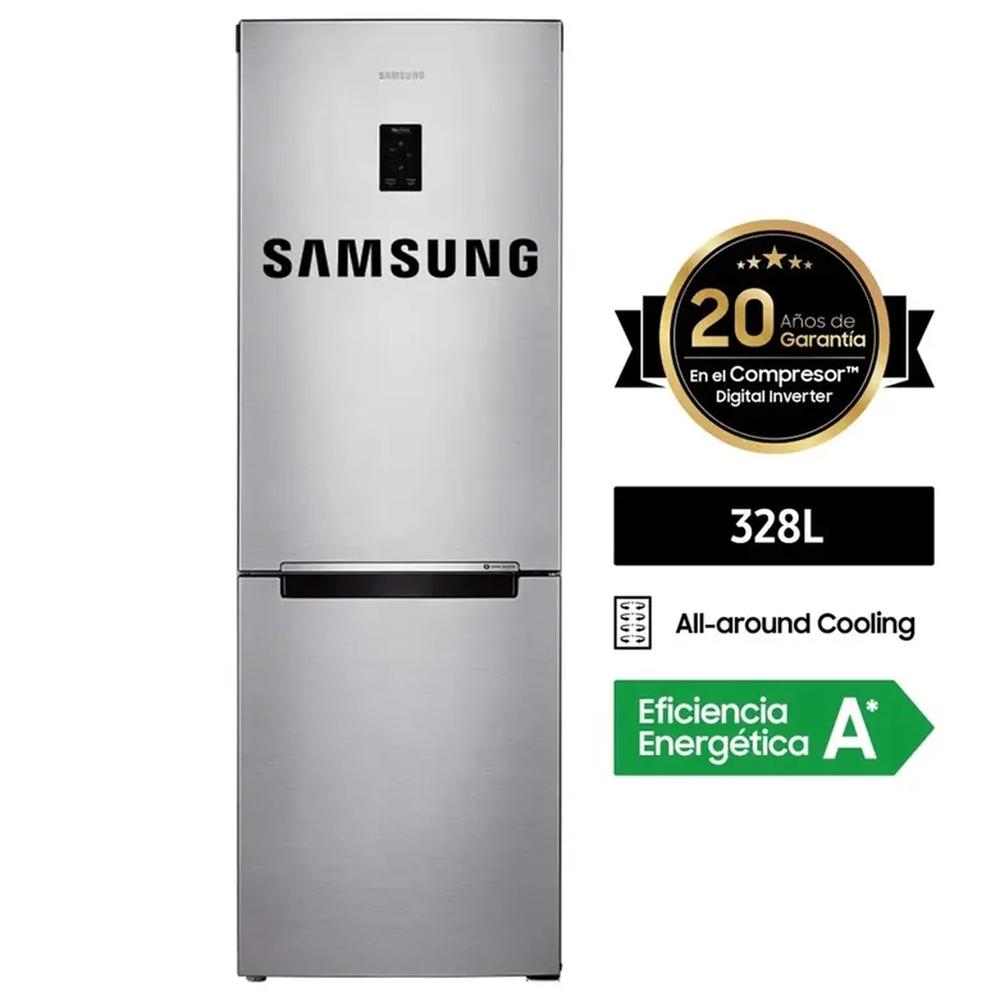 REFRIGERADORA SAMSUNG ALL AROUND COOLING 328LT PLATEADA RB33J3230SAPE