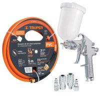 kit Pistola de aire para pintar  profesional manguera 5m conectores