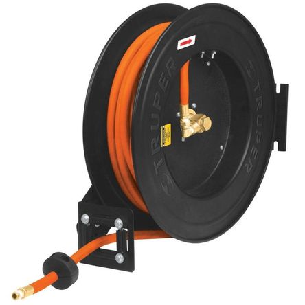 Manguera de aire 15m x 38carrete retráctil Rebobinado automático Naranja