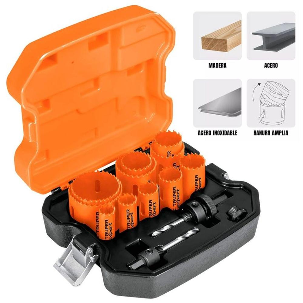 Brocasierras bimetálicas 14 Piezas, Truper Expert Naranja Brocasierras bimetálicas 14 Piezas, Truper Expert Naranja