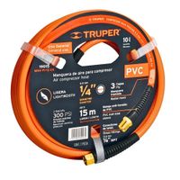 Manguera para compresora de aire 15m x 14 300PSI TRUPER
