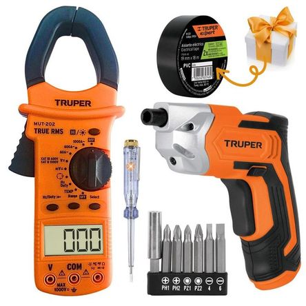 Combo pinza amperimétrica Destornillador inalámbrico profesional Naranja