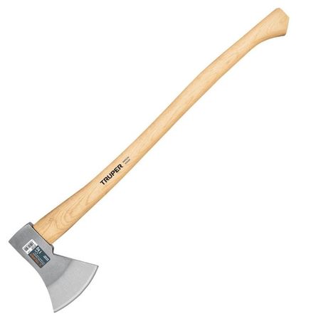 Hacha de acero con mango de madera ergonómico 28 pulgadas Truper Acero