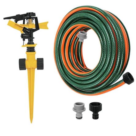 KIT regador aspersor mariposa estaca manguera de riego 10 metros, Verde