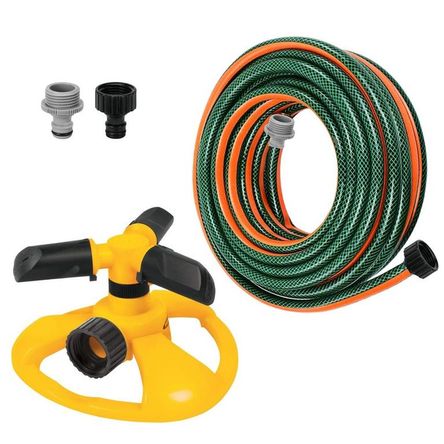 KIT manguera de riego 10 metros, regador aspersor mariposa, TRUPER Verde