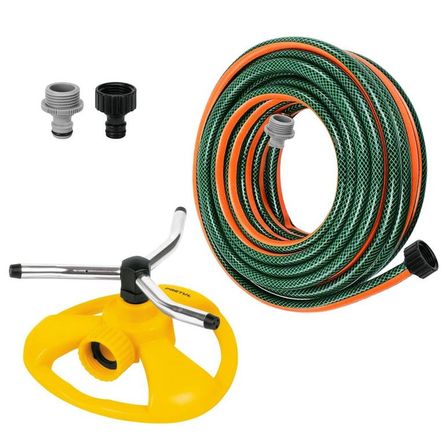 KIT regador aspersor mariposa manguera de riego 10 metros, TRUPER Verde KIT regador aspersor mariposa manguera de riego 10 metros, TRUPER Verde