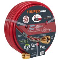 Manguera de riego 5/8"" super reforzada 4 capas 25 m conectores metal