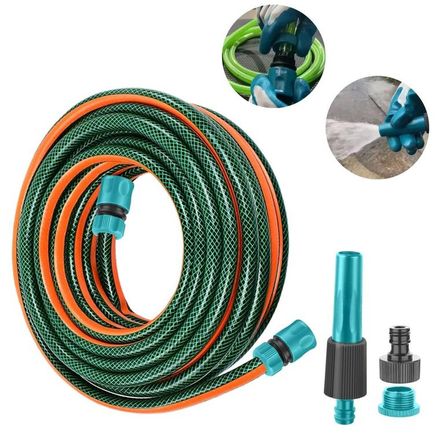 Manguera para hidrolavadora, conectores prémium, 10m REFORZADA 3 CAPAS Verde