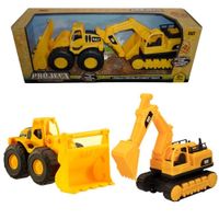 Juguete de construccion cargador frontal retroescavadora