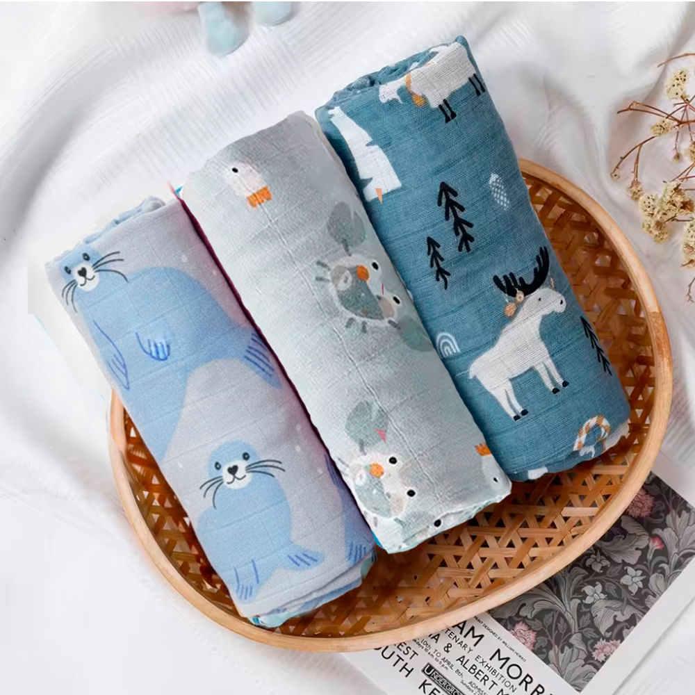 Manta Muselina para Bebé Bambú y Algodón Pack x 3 Unidades SMT66