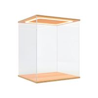 Exhibidor Acrílico M0-15 con Luz LED y Base de Madera 10x15
