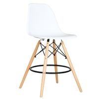 SILLA DE BAR CAJERA - EAMES BLANCO