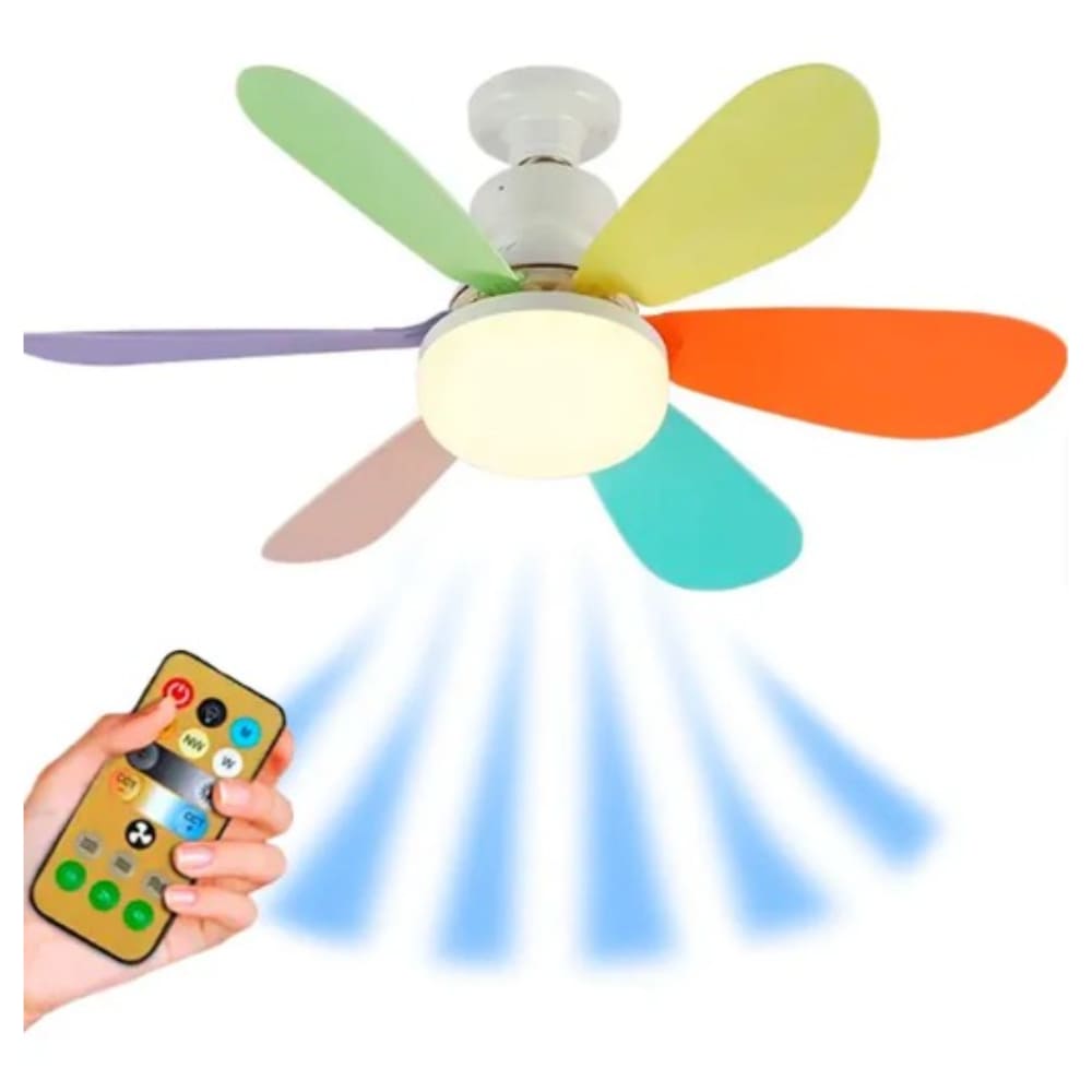 Foco Ventilador Techo 2 En 1 Ahorrador Con Control Moderno