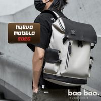 MOCHILA HOMBRE CUERO CASUAL URBANA IMPERMEABLE PORTA LAPTOP BLANCA