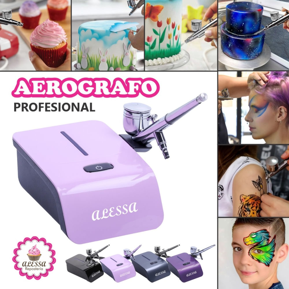 Aerografo Profesional Multiuso Rosado Alta potencia