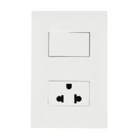 Interruptor + Tomacorriente Universal S220 Blanco Simon