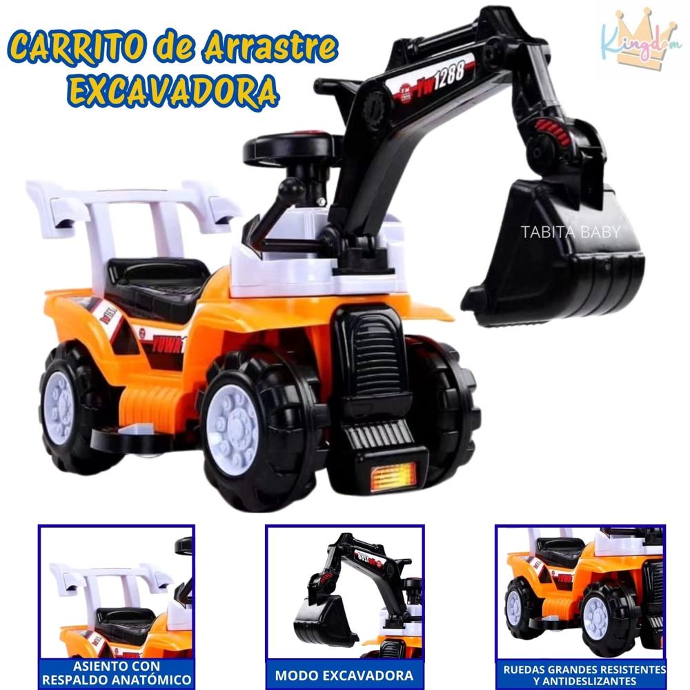 Carrito de Arrastre para niños Excavadora Anaranjado