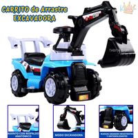 Carrito de Arrastre para niños Excavadora AZUL
