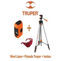 NIVEL LÁSER CON TRÍPODE TELESCÓPICO Y LENTES PARA LASER ROJO