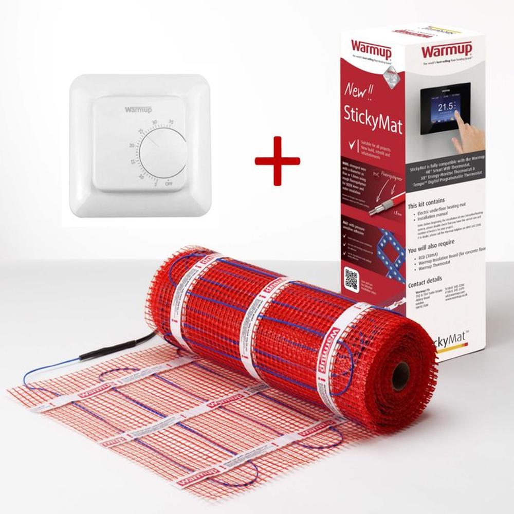 KIT DE MALLAS  DE CALEFACCIÓN POR SUELO RADIANTE  TERMOSTATO MSTAT 5M2