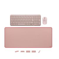 COMBO TECLADO Y MOUSE LOGITECH K250 MOUSE M240 PAD MOUSE ROSADO