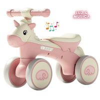 Bicicleta Scooter Unicornio para Niños con Luces y Musica - Rosado