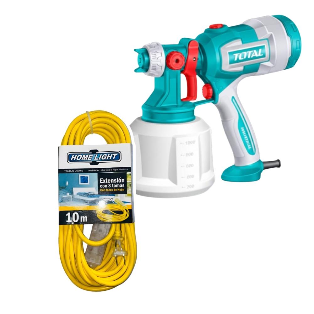 Pistola para pintar 530W Total + Extension 10m 3 tomas Home Light TT4506-140283