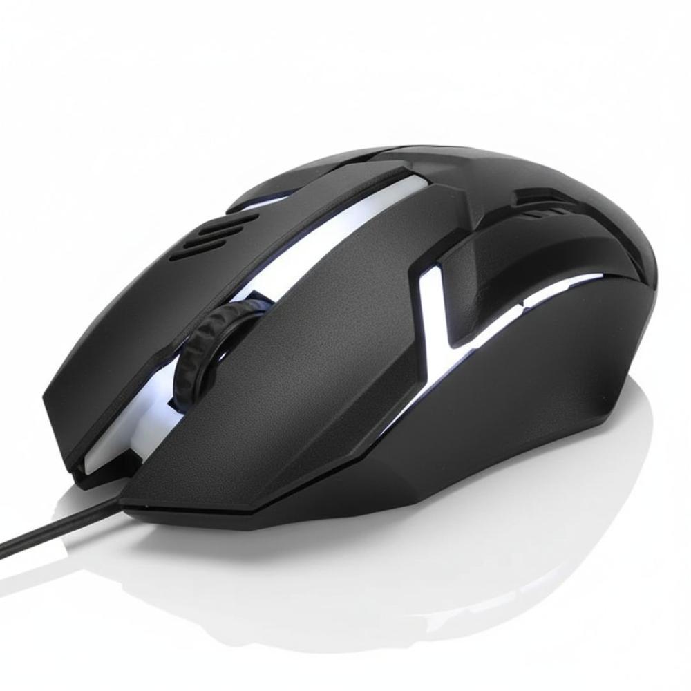 Mouse Óptico Gamer RGB Ergonómico 1200 DPI