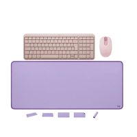 COMBO LOGITEC  TECLADO K250 MOUSE M196 PAD MOUSE LILA