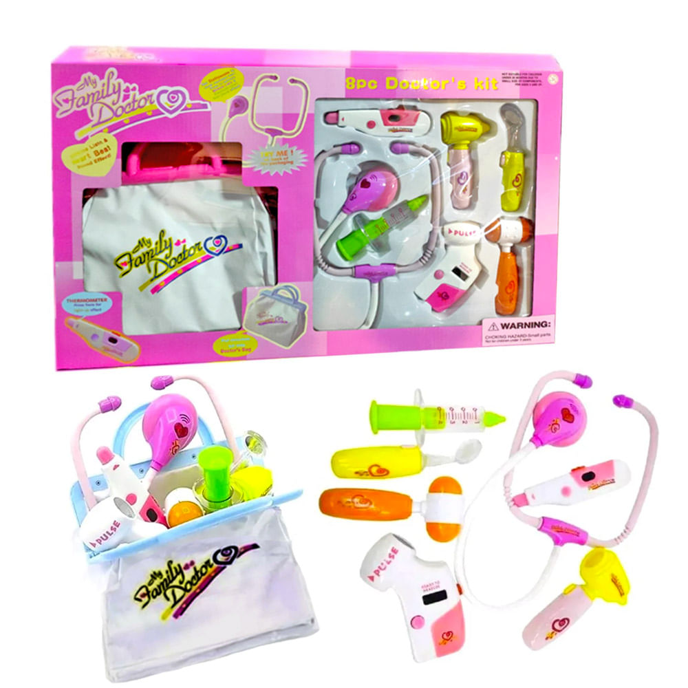 Juguete Doctor Con Luces Y Sonido  Kit Medico Rosado Niñas
