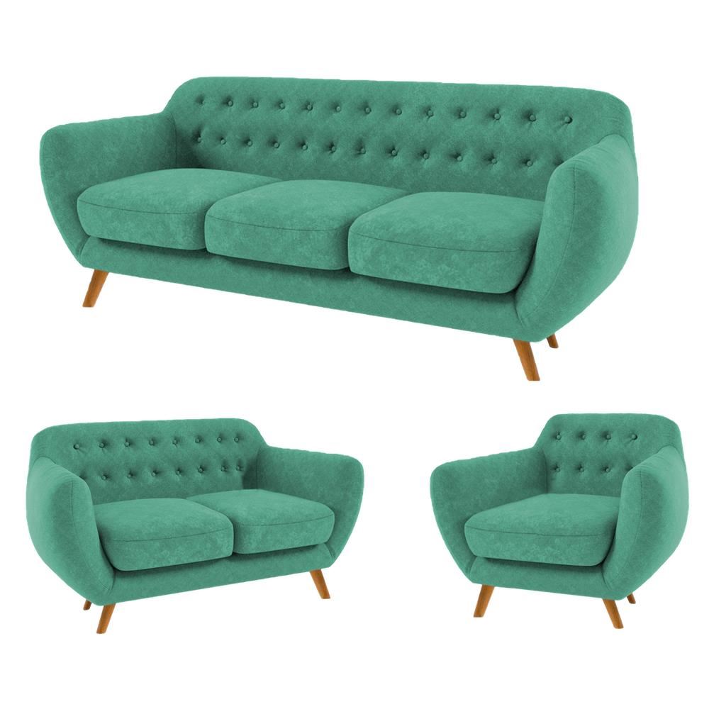 SALA VALENTINO VERDE 3 2 1 CUERPOS - FALOTIH 3M